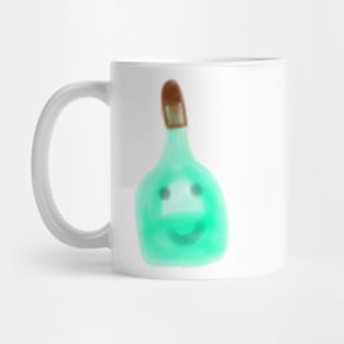 blue green watercolor beer bottle funny design Mug